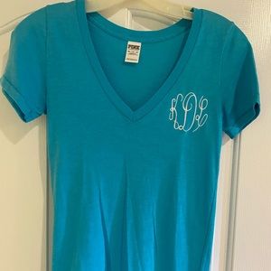 VS Pink knit embroidered v-neck